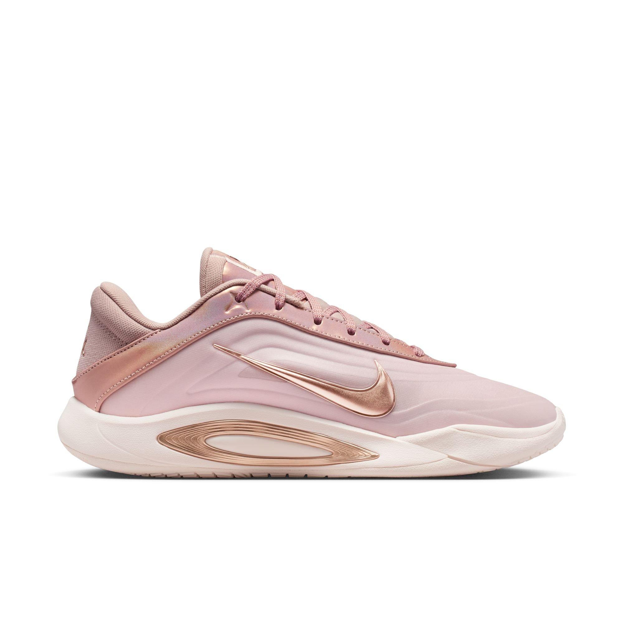 NikeBOOK1 バスケットボールシューズ ホワイト/ピンク Nike Women's A'One Stone Mauve Basketball Shoe | Hibbett